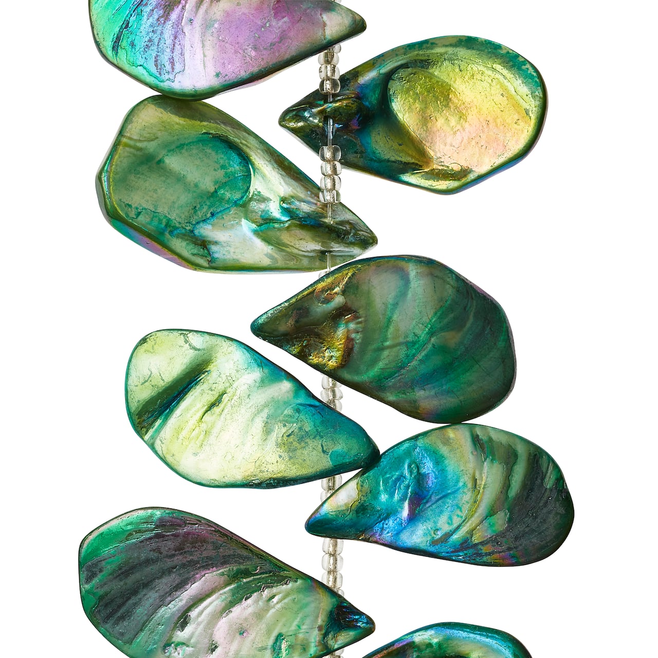 Green Aurora Borealis Shell Teardrop Beads, 32mm by Bead Landing&#x2122;